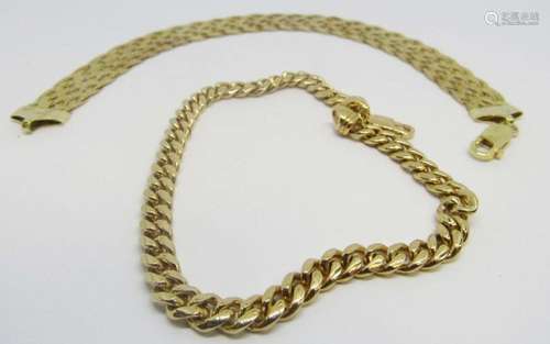 2-GOLD TONED STERLING BRACELETS