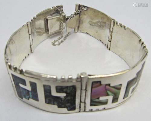 SOUTHWESTERN STERLING PANEL BRACELET WITH