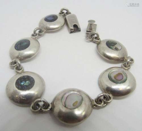 TV-102 MEXICO STERLING CIRCULAR PANEL BRACELET