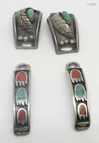 2-PAIRS OF STERLING SOUTHWESTERN STERLING