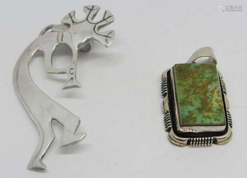 2-SOUTHWESTERN STERLING PENDANTS: