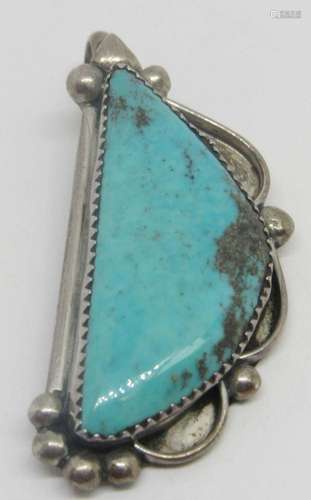 R MARKED SOUTHWESTERN STERLING PENDANT