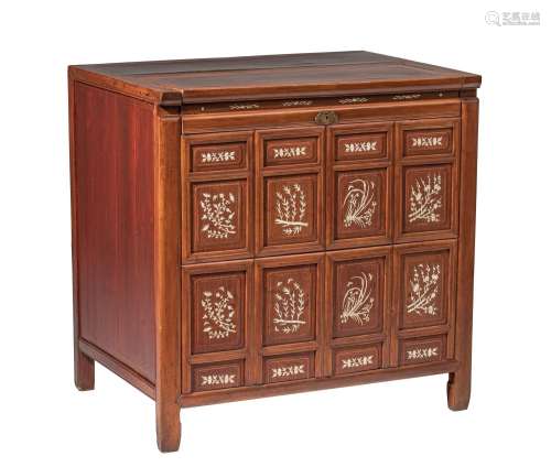 A South-Chinese assembled hardwood chest, 95 x 67 - H 95 cm
