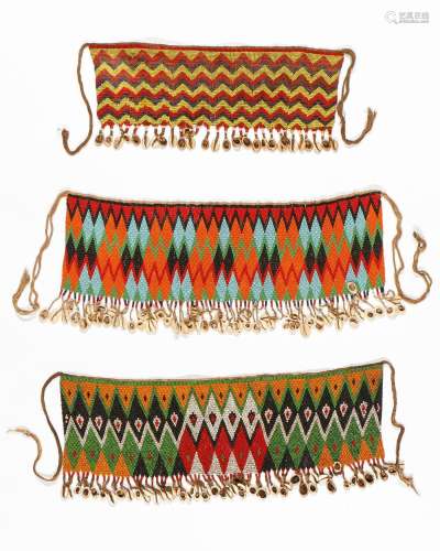 3 African Kirdi Beaded Cache-Sex Aprons, Cameroon, Early-Mid...