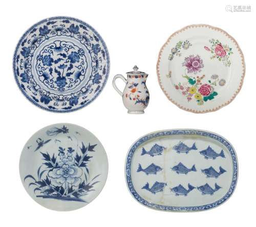 A collection of various Chinese export ware, 18thC, largest ...