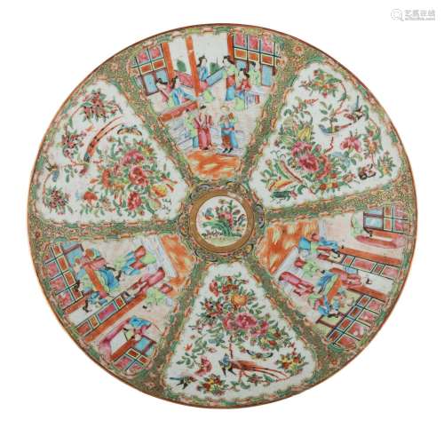 A Chinese Canton famille rose floral decorated charger, 19th...