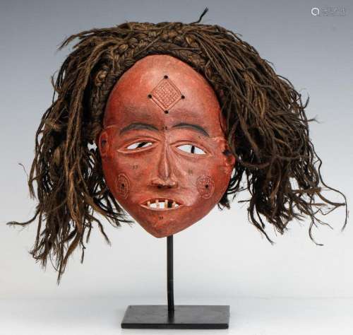 African Lovale Mask with Serene Face, Zambia