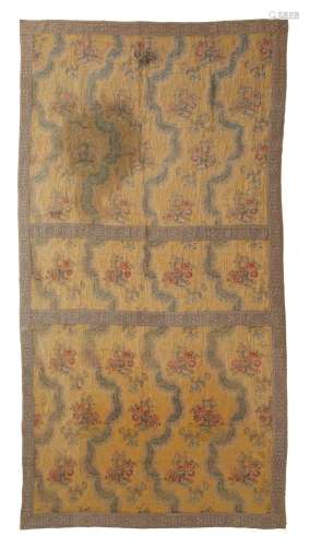 An 18thC silk brocade textile with gold threads, 219 x 124,5...