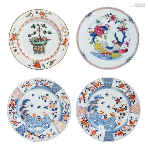 A collection of four Chinese Imari, famille verte and famill...