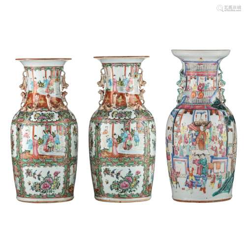 A Chinese famille rose 'One Hundred Boys' vase, 19thC, H 45,...