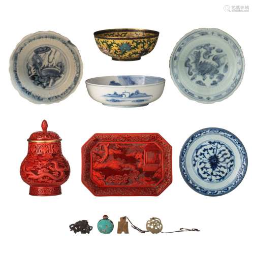 A collection of various Chinese objects, Ming and late Qing/...