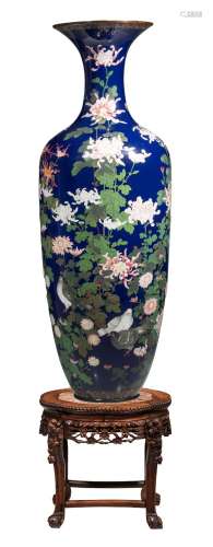 A fine and imposing Japanese cloisonné enamelled vase, late ...
