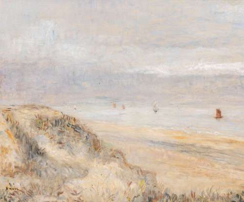 James Ensor (1860-1949), 'Dunes, mer et bateaux', ca. 1925-1...