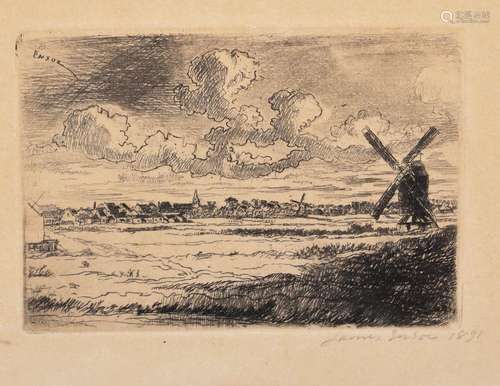 James Ensor (1860-1949), 'Moulin à Slykens' (Windmill at Sly...