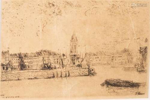 James Ensor (1860-1949), 'Vue d'Ostende', 1888, etching, 85 ...