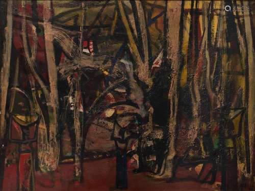 Floris Jespers (1889-1965), African landscape with figures, ...