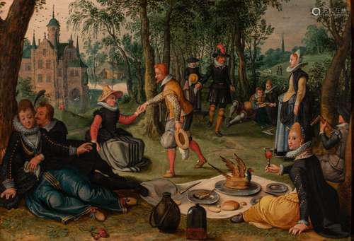 Sebastiaan Vrancx (studio of), Courtly company at the picnic...