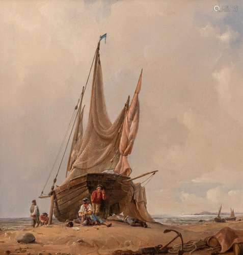 Jacob Jacobs (1812-1879), after the fishing, 1844, oil on pa...