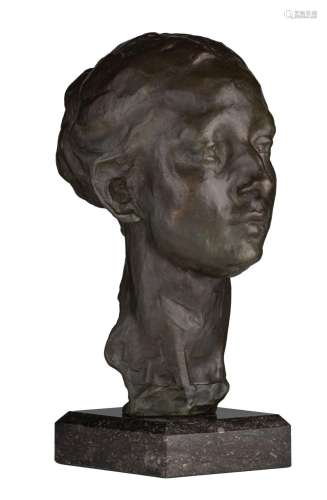 Rik Wouters (1882-1916), the bust of a young woman, patinate...