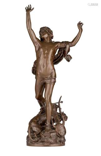Raoul Verlet (1857-1923), 'The sorrow of Orpheus', patinated...
