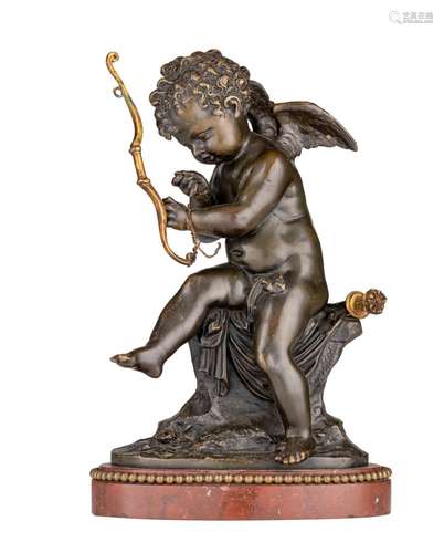 Charles Gabriel Sauvage Lemire, a patinated bronze cupid on ...