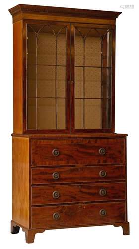 A fine mahogany Regency bookcase secretaire, 19thC, 230 - W ...