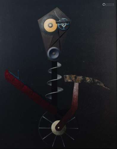 Roger Nellens (1937-2021), 'L'homme armé (Dufay)', 1992, oil...