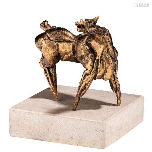 Anne van Canneyt (1950), study of a horse, polished bronze, ...