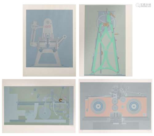 Roger Nellens (1937-2021), four untitled silkscreens, 1972