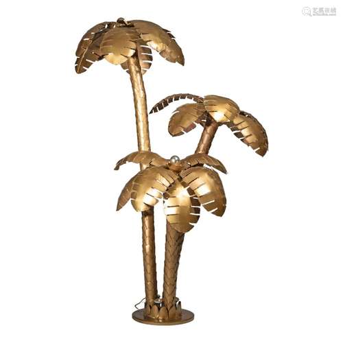 A vintage decorative copy of a palm tree lamp, in the Maison...