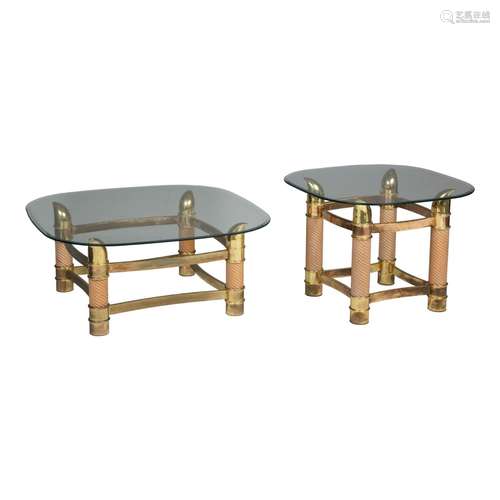 A set of two Italian design coffee tables in the style of To...