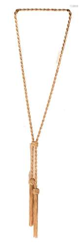 A tassel chain necklace in 18 ct yellow gold, 123 g