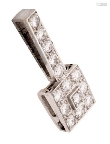 An 18ct white gold pendant, set with brilliant-cut diamonds,...