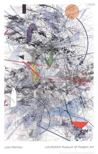 Julie Mehretu - Easy Dark - 2017 Offset Lithograph 55" ...