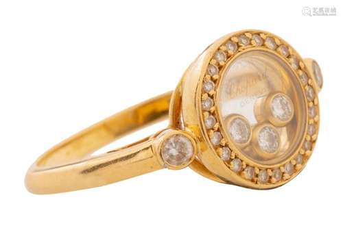 A Chopard 18ct yellow gold ring, set with brilliant-cut diam...