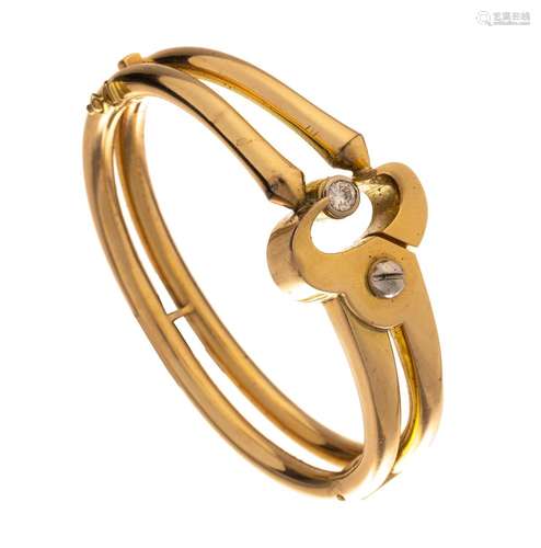 An 18ct yellow gold bracelet, set with a brilliant-cut diamo...