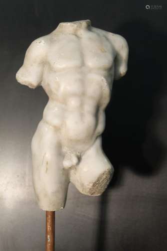 Torso in white Carrara marble