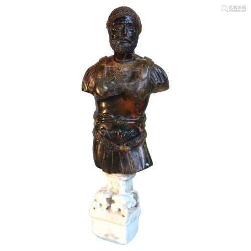 Roman gladiator bust in amber