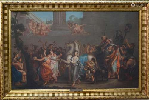 THE TRIUMPH OF DAVID, painting, Oil on canvas, 18th century