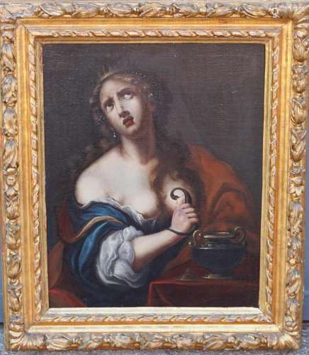 OIL ON CANVAS, Cleopatra, painting. 17th century