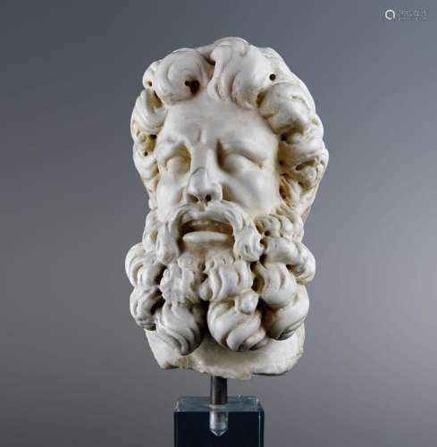 MARBLE HEAD, marble sculpture, 18th century.