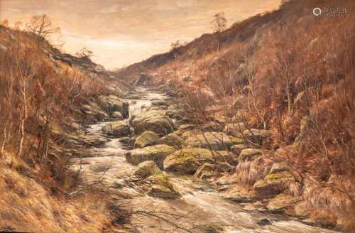 Joseph François (1851-1940), rocky landscape with river, oil...