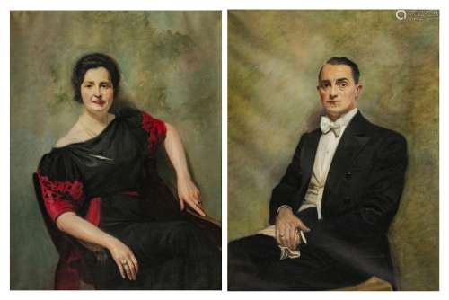 José Storie (1899-1961), double portrait of a man and woman,...