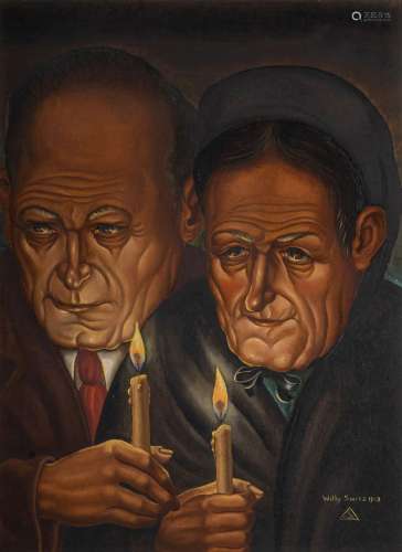 Willy Smitz (1914-1967), 'Brugse Kaarslichtprocessie', oil o...