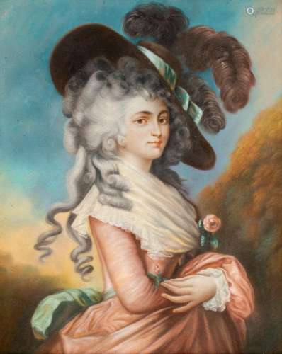 Portrait of a Lady in the manner of Thomas Gainsborough, pas...