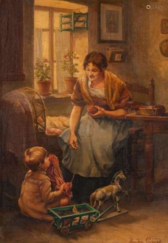Théodore Gérard (1829-1902), mother playing with her child, ...