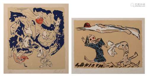 Reinhoud D'Haese (1928-2007), two untitled lithographs, N° 1...