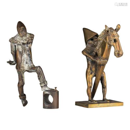 Jef Claerhout (1937-2022), two figures, patinated bronze, H ...