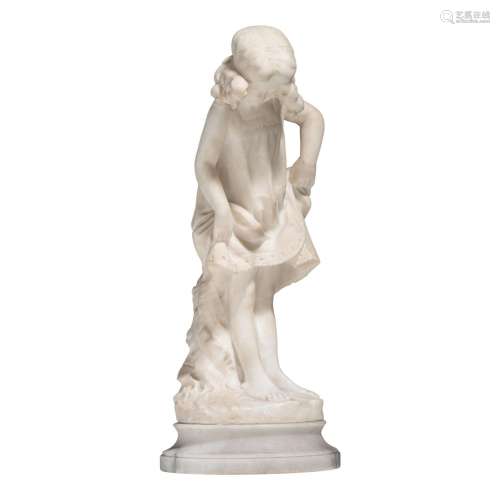 Guglielmo Pugi (ca. 1850-1915), girl in the water, Carrara m...