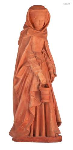 Hilde Van de Walle, Saint Martha, terracotta, H 65 cm